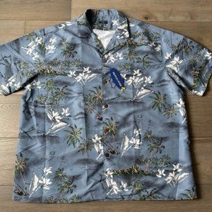 TROPICAL STORM MEN'S HAWAIIAN BUTTON UP CASUAL SHIRT